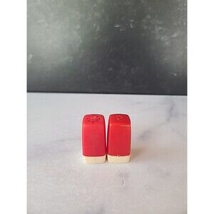 Vintage Red and White Salt And Pepper Shakers Vintage, READ FAIR CONDITION